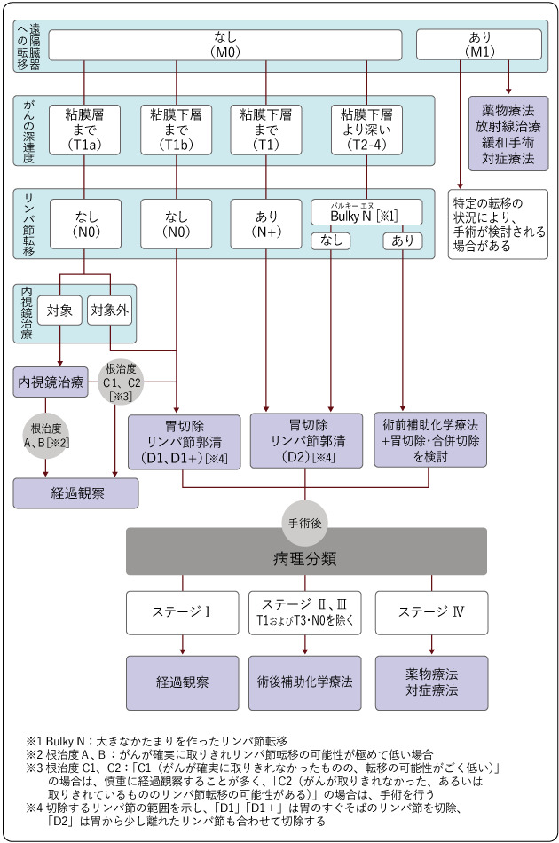 胃がんの治療法の選択表